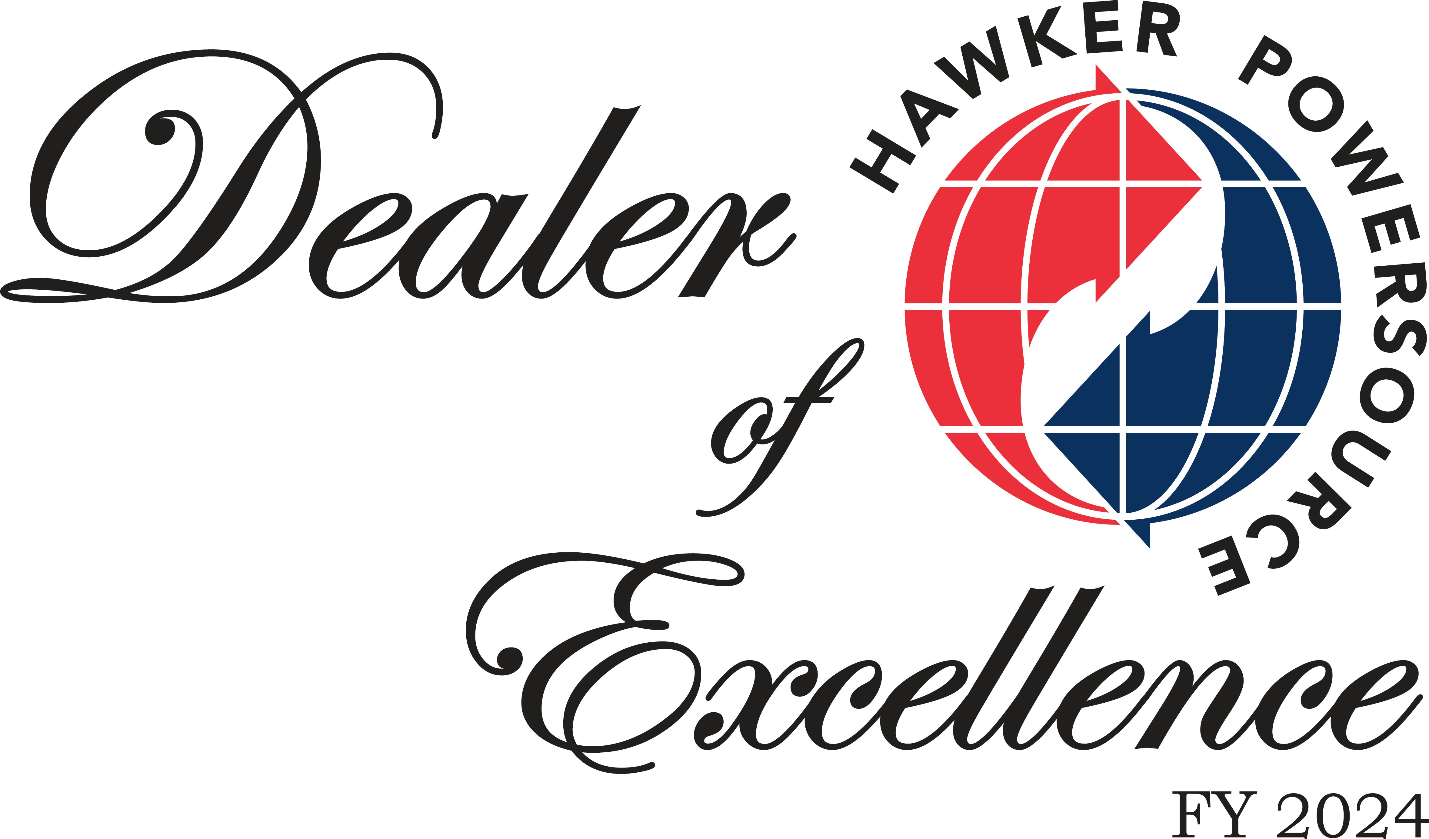 HAWKER FY2024 Dealer of Excellence logo